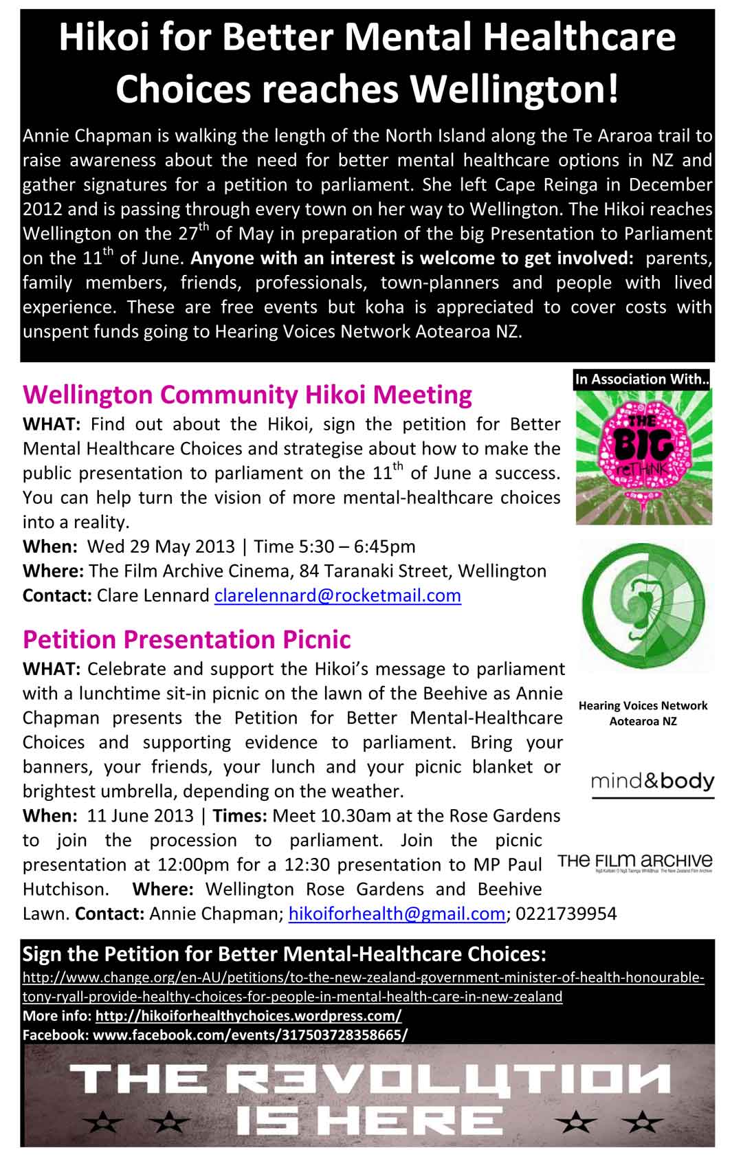HIkoi for healthy choices Wellington events