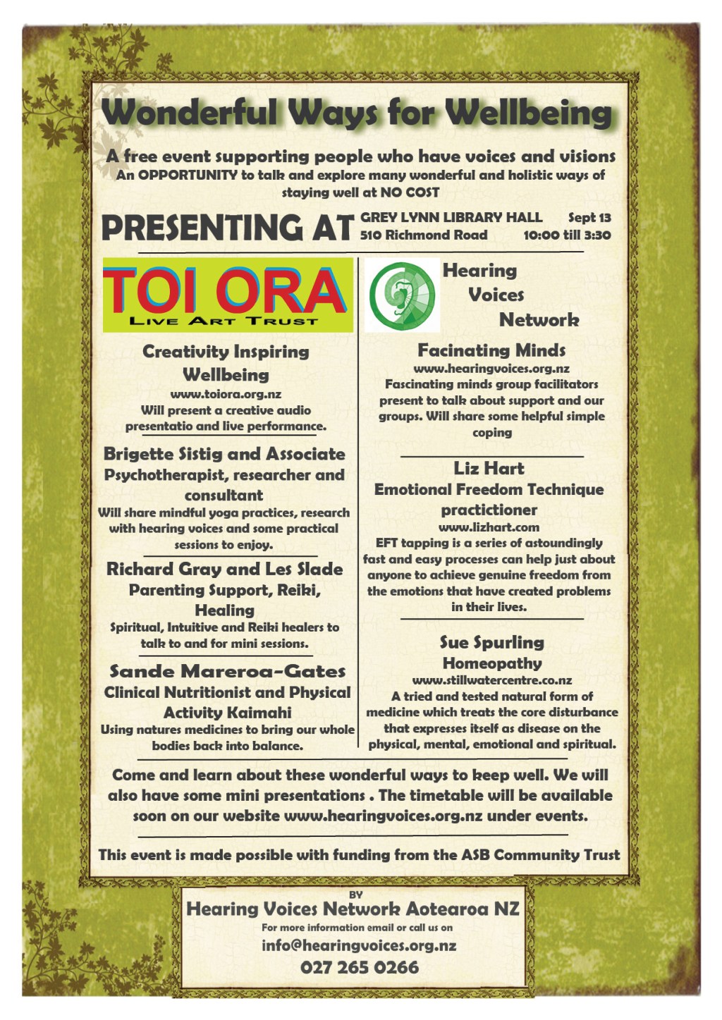 WORLD HEARING VOICES DAY SEPT 13 2014